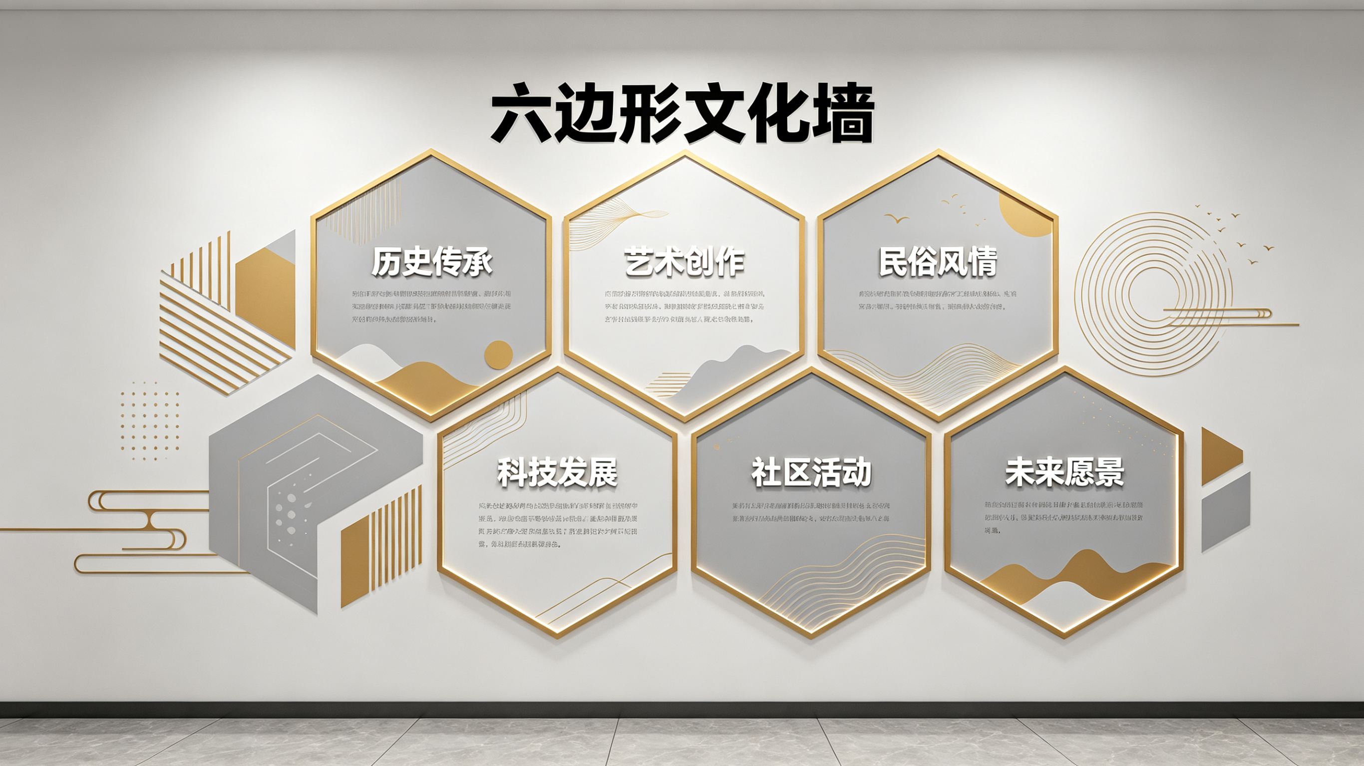 西平企业文化墙 | 六边形信息美学